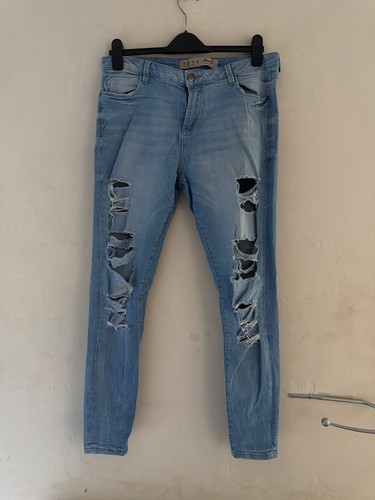 Denim jeans ripped light - jeans,