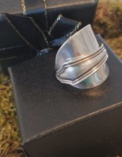 Vintage Silver Wrap Spoon Ring Adjustable 925