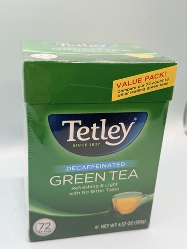 Tetley decaffeinated green - tetley,
