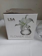 Parlane Mini Table Sprig Vase FLOWER 12cm Tall X 9 cm Base Handmade Clear Glass