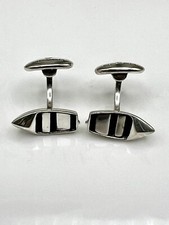 Vintage London Solid Sterling Silver Novelty Dinghy Boat Style Cufflinks 13g