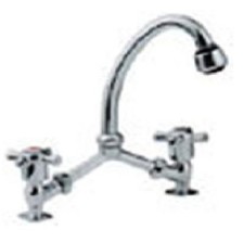 BRIDGE KITCHEN ADJUSTABLE TRADITIONAL MIXER COMBINE MIX HOT COLD BASIN TAP - T3