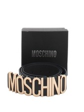 Moschino Women's Belt Black 100% Leather Basic Belt