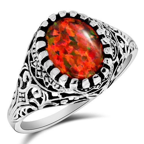 2ct red fire opal 925 - 2ct, sterling