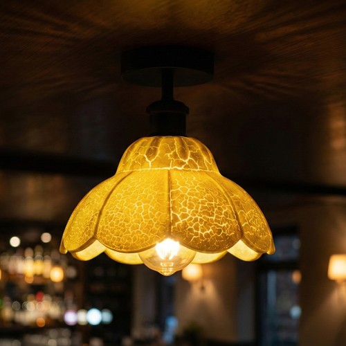 White crackle glass lampshade - crackle,