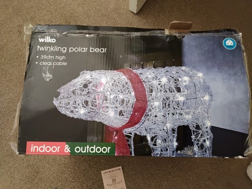 Christmas polar bear - bear, twinkle