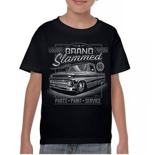Grand Slammed Classic Pickup Youth T-shirt Hot Rod Custom Vintage Truck Kids