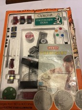 Used Vintage RARE Merit Chemistry Set Original Box Inc Microscope Slides .