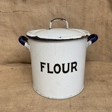 Vintage Enamel Flour Bin /