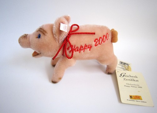 Steiff happy 2000 mohair pig - steiff,