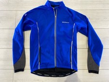 BOARDMAN Fleece Lined Cycling Jacket Coat Full Zip Blue Size Medium Long Sleeve