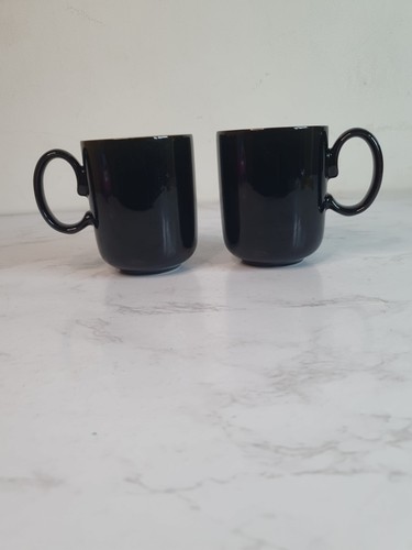 Denby jet black - black, mugs