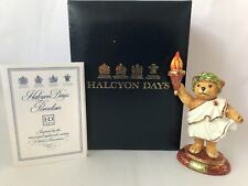 Halcyon Days Porcelain "Genuine" Millennium China Teddy Bear With Torch 2000