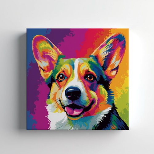 Colourful welsh corgi - corgi, dog