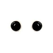 Whitby Jet in 925 Sterling Silver Round Studs 6x6mm