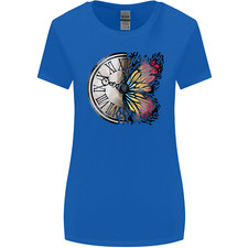 Butterfly Clock Womens Wider Cut T-Shirt