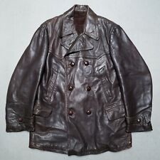 Vtg 40s 50s Brown Leather Car