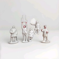 Scalextric / Airfix motor racing unpainted figures x 5