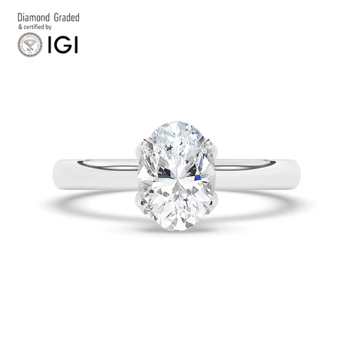 Oval diamond engagement - diamond, ring
