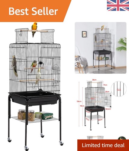 Open top parrot cage with - top,