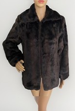 LISTER MINQUILLA  Snugkoat Vintage Ladies Faux Fur Coat U.K. Size 14 Brown Exc