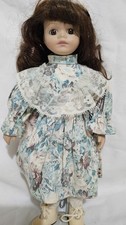 Vintage Porcelain Doll,scary Brown Eyes,Brown Hair,fair Skin