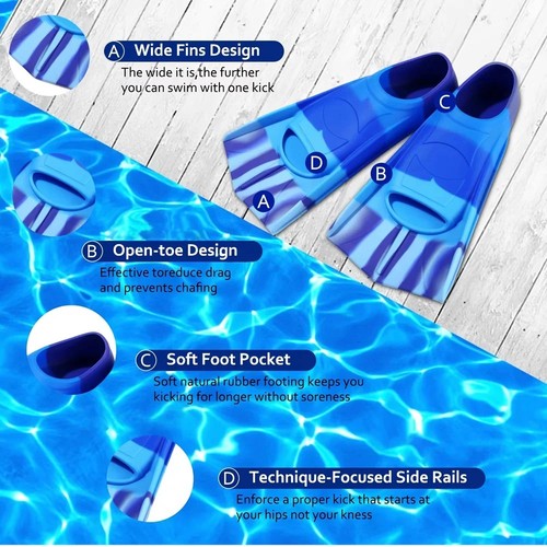 Silicone swim fins short - silicone,