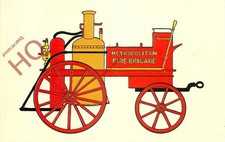 Picture Postcard~ METROPOLITAN FIRE BRIGADE, STEAM PUMP ENGINE