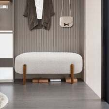 Sherpa End Of Bed Bench Stool Chair Modern Boucle Upholstered Bedroom Footstool