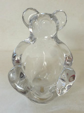 VANNES FRENCH ART GLASS CRYSTAL Bear Figurine Pipe rest SIGNED FIGURINE