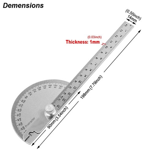 Stainless steel angle ruler - stainless,