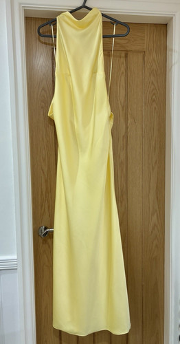 Zara yellow satin - satin, neck