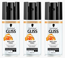 3 x SCHWARZKOPF Gliss BRILLIANT 19- Tonic 100ml Leave-In Spray Shine Anti-Frizz