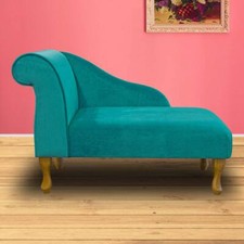 Teal Velvet Chaise Longue