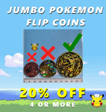 Pokemon Coins | Jumbo Sized Coins | Official Pokemon Flip Coin (Oversized)