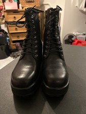 Vagabond real leather block heel ankle lace up black boots EU40 UK7
