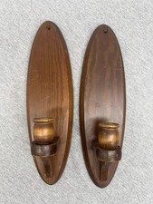 Pair Wooden Wall Candle