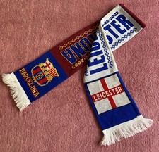 Leicester City v FC Barcelona 08/08/2003 Matchday Half And Half Football Scarf 