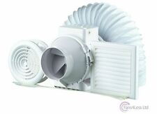 Inline Shower Extractor Fan Timer Full Loft Duct Kit 4"/100mm Bathroom 187m3/hr
