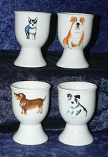 Fun Dogs set of 4 ceramic egg