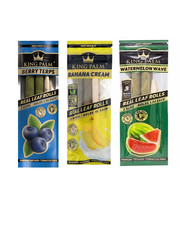 King Palm Wraps | 6 Pre-Roll Bundle | 3 Flavours | Size: Slim | Squeeze and Pop