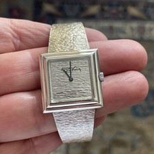 Vintage Roy King Watch Silver Bark Bracelet Unisex London 1973 66.6G. Excellent 