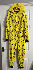 POKEMON PIKACHU FLEECY ONE PIECE ALL-IN-ONE SLEEPWEAR WITH HOOD AGE 12-13 YEARS