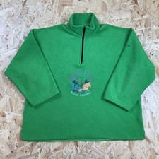 Vintage 1980s Segio Tacchini Green Fleece Jumper Beaver Okanagan Valley XL