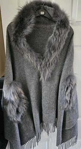 Womens grey cape wrap - grey,