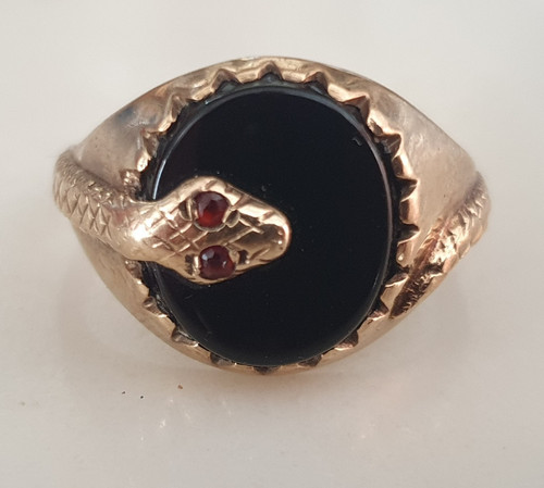 Gold snake ring - snake,