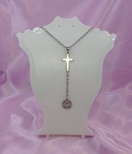 Ladies Cross Necklace Silver
