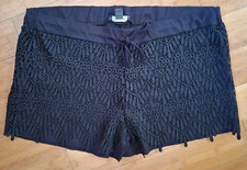 Primark Black Cotton Shorts Crochet Front Tie at waist Size 20 NWOT
