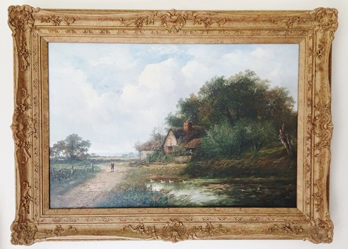 Antique oil painting - antique,
