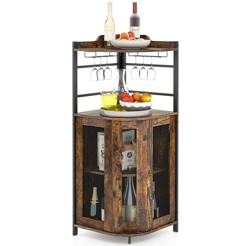 Gymax corner bar cabinet - bar,